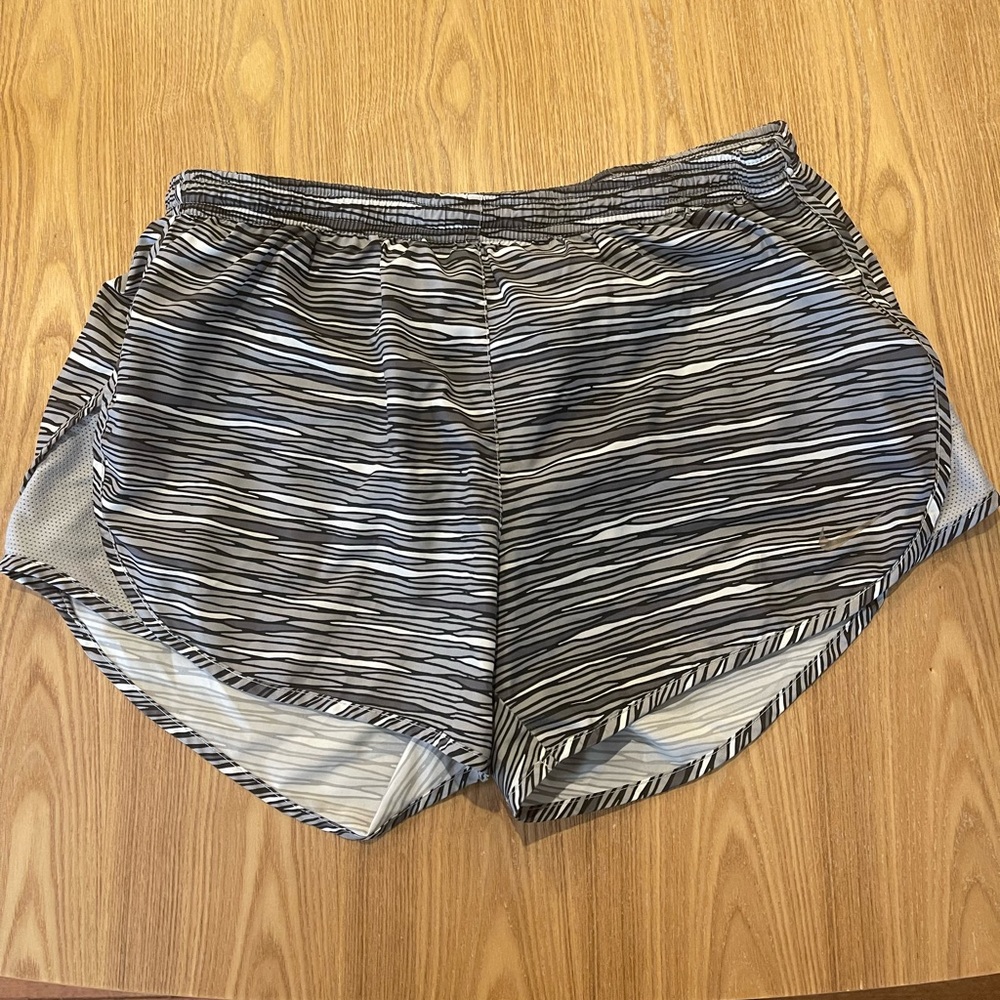Grey Striped Nike Athletic Shorts